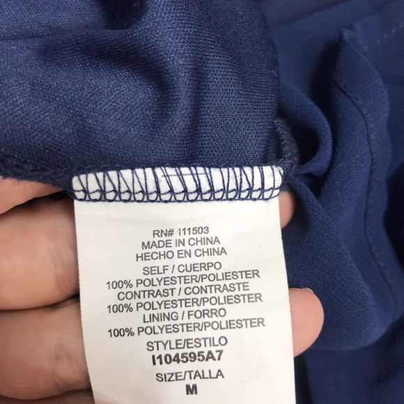 As U Wish Maxi Dress ~ Sz M ~ Blue ~ Long ~ Lined ~ Sleeveless ~ Chevron Top - Picture 7 of 7